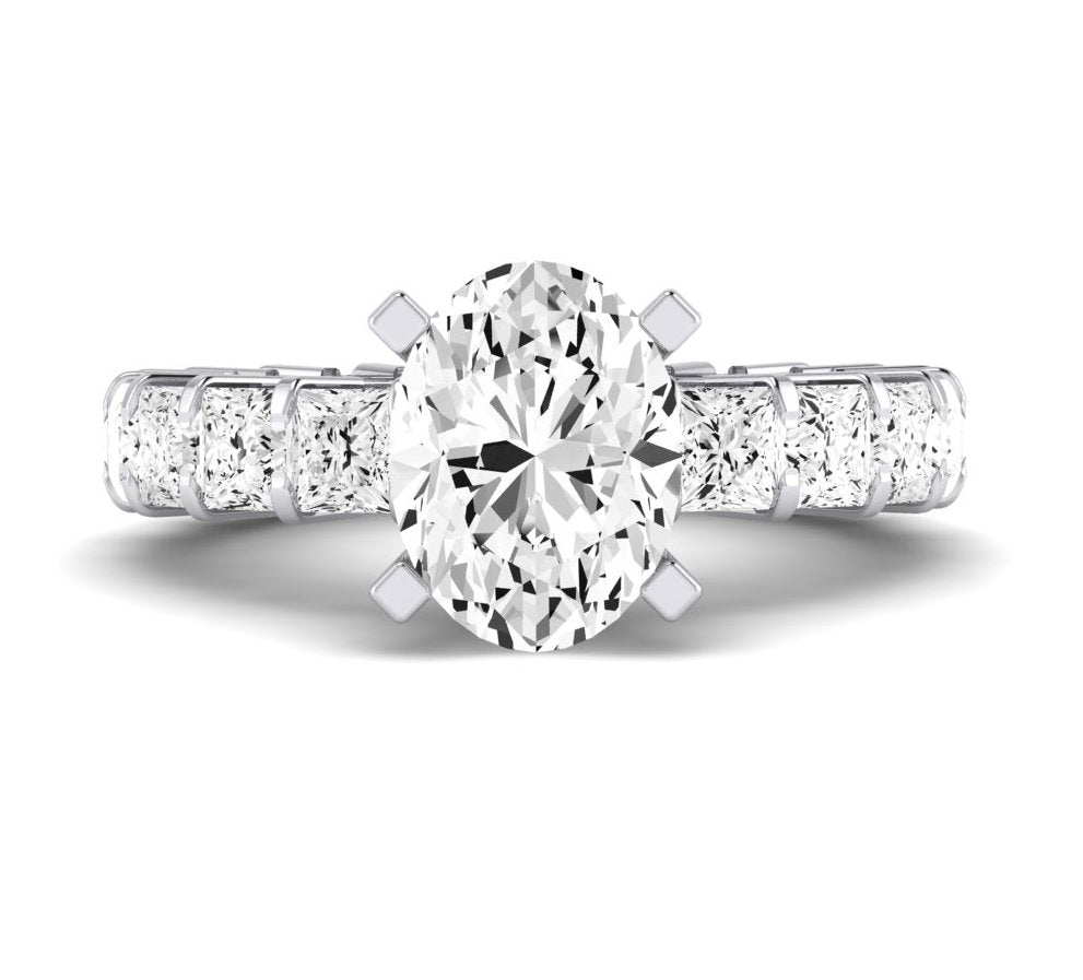Kalina Oval Moissanite Engagement Ring whitegold