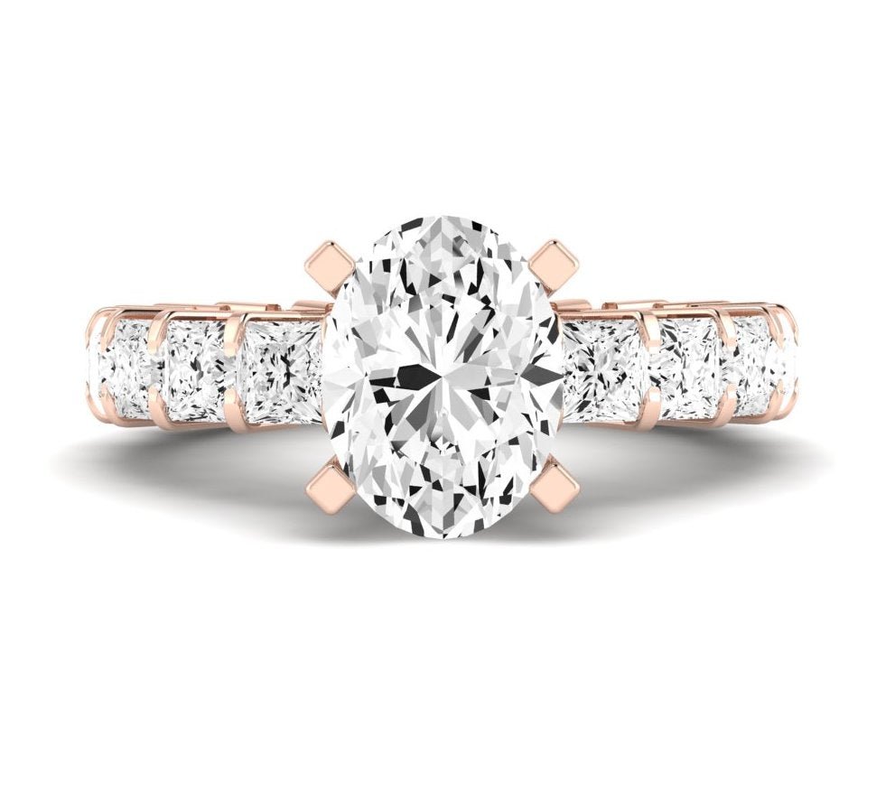 Kalina Oval Moissanite Engagement Ring rosegold