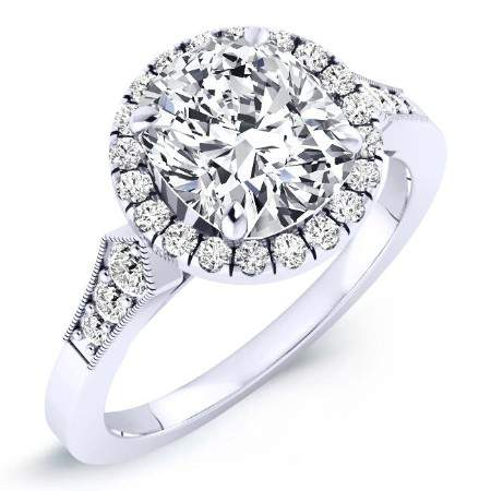 2.00 ct - Kalmia - Cushion Moissanite Engagement Ring