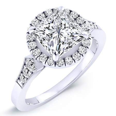 2.00 ct - Kalmia - GIA Natural Princess Diamond Engagement Ring