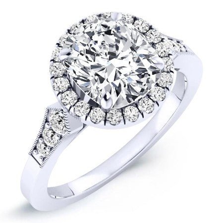 Kalmia Moissanite Matching Band Only (engagement Ring Not Included) For Ring With Cushion Center whitegold