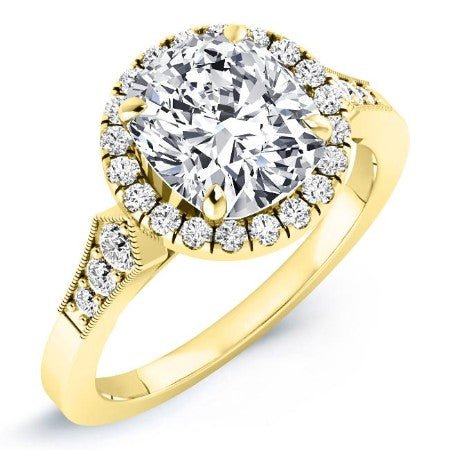 Kalmia Moissanite Matching Band Only (engagement Ring Not Included) For Ring With Cushion Center yellowgold