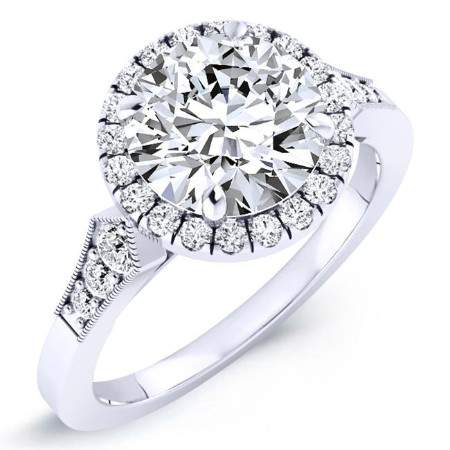 Kalmia Round Diamond Engagement Ring (Lab Grown Igi Cert) whitegold