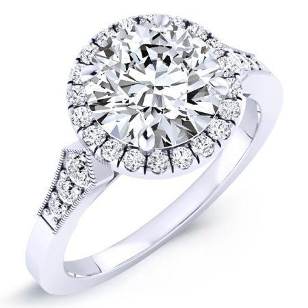 Kalmia Round Moissanite Bridal Set whitegold