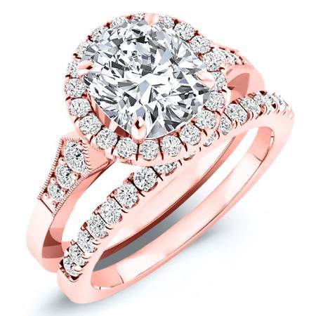 Kalmia Cushion Diamond Bridal Set (Lab Grown Igi Cert) rosegold