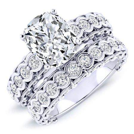 Kassia Cushion Moissanite Bridal Set whitegold