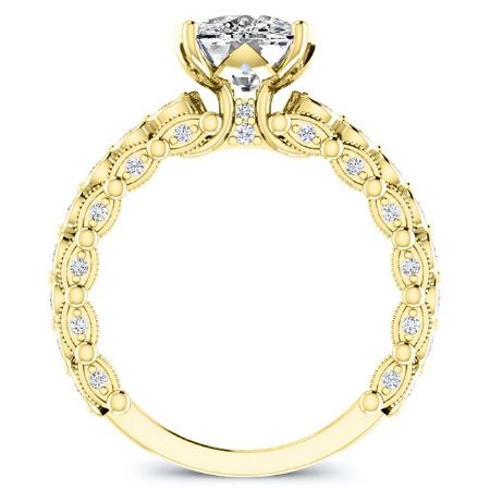 Kassia Cushion Moissanite Bridal Set yellowgold