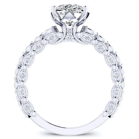 Kassia Cushion Moissanite Engagement Ring whitegold