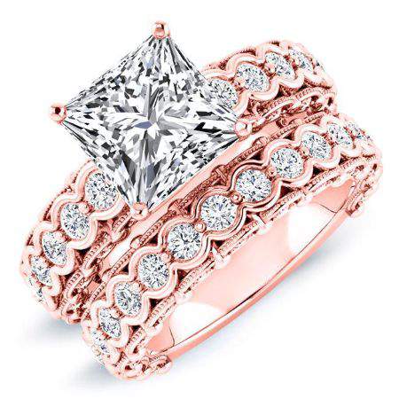 Kassia Diamond Matching Band Only (engagement Ring Not Included) For Ring With Princess Center rosegold