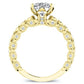 Kassia Moissanite Matching Band Only (engagement Ring Not Included) For Ring With Cushion Center yellowgold