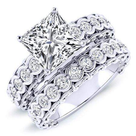 Kassia Moissanite Matching Band Only (engagement Ring Not Included) For Ring With Princess Center whitegold