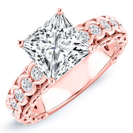 Kassia Moissanite Matching Band Only (engagement Ring Not Included) For Ring With Princess Center rosegold