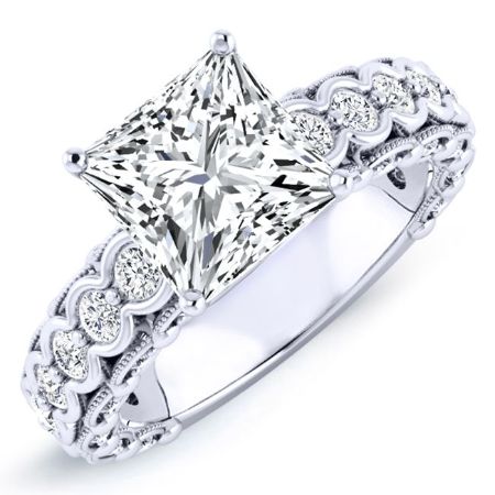 Kassia Moissanite Matching Band Only (engagement Ring Not Included) For Ring With Princess Center whitegold