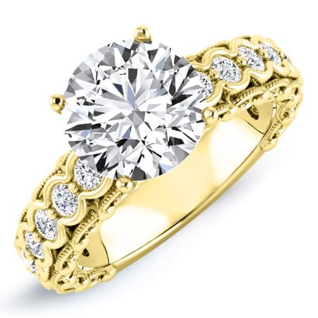 Kassia Moissanite Matching Band Only (engagement Ring Not Included) For Ring With Round Center yellowgold