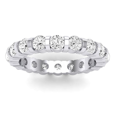 Kerria Round Cut Diamond Eternity Band (Clarity Enhanced) whitegold