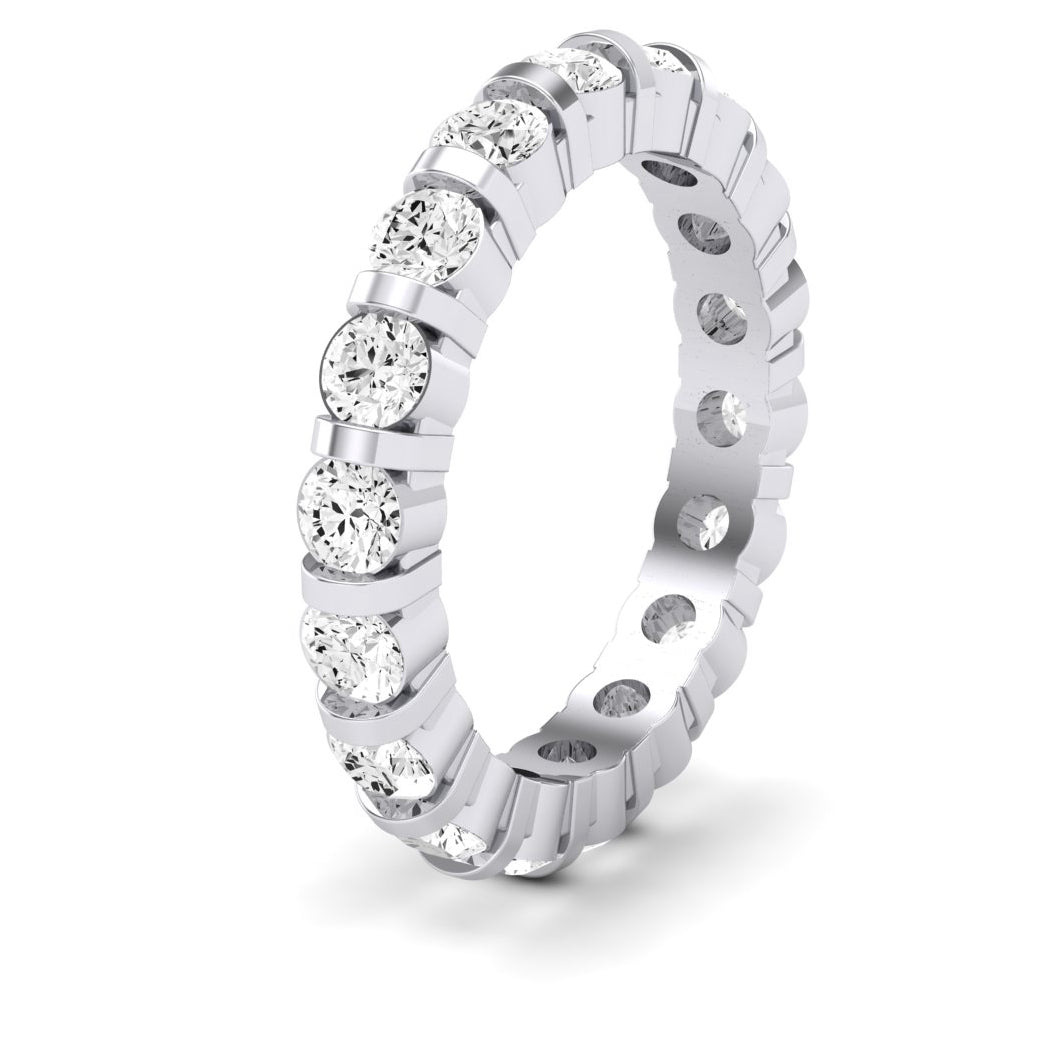 Kerria Round Cut Diamond Eternity Band (Clarity Enhanced) whitegold