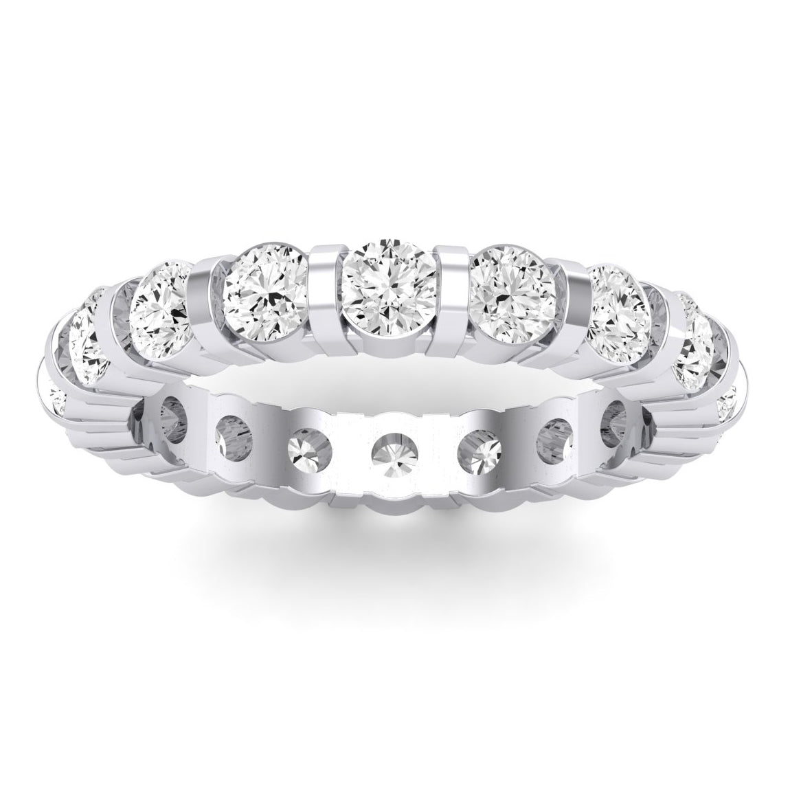 Kerria Round Cut Diamond Eternity Band (Clarity Enhanced) whitegold