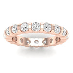 Kerria Round Cut Moissanite Eternity Band rosegold