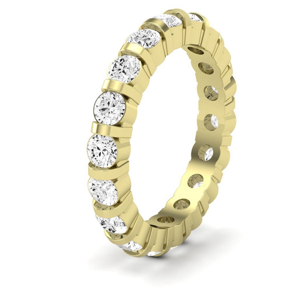 Kerria Round Cut Moissanite Eternity Band yellowgold