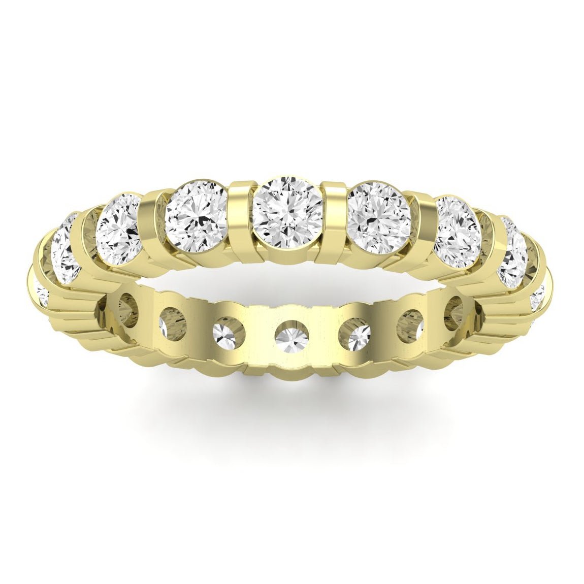 Kerria Round Cut Moissanite Eternity Band yellowgold