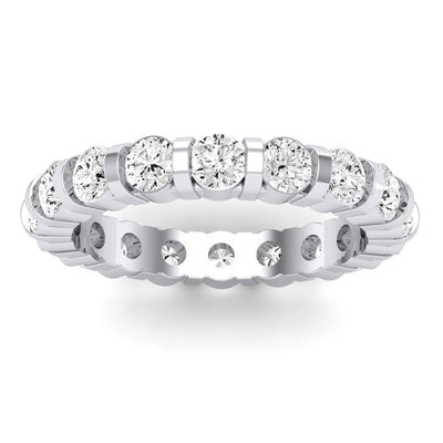 Kerria Round Cut Moissanite Eternity Band whitegold