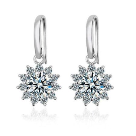 Kirsten Round Moissanite Earrings whitegold