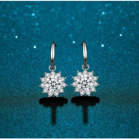 Kirsten Round Moissanite Earrings whitegold