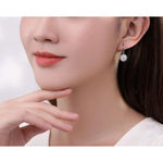 Kirsten Round Moissanite Earrings whitegold