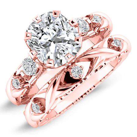 Oleana Diamond Matching Band Only (engagement Ring Not Included) For Ring With Cushion Center rosegold