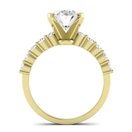 Magnolia Diamond Matching Band Only (does Not Include Engagement Ring) For Ring With Cushion Center yellowgold