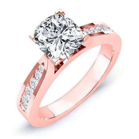 Petunia Diamond Matching Band Only (engagement Ring Not Included) For Ring With Cushion Center rosegold