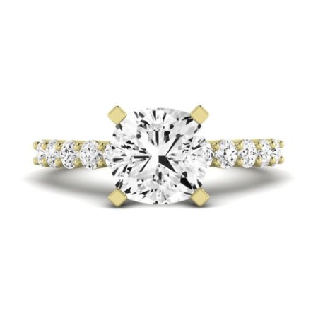 Magnolia Diamond Matching Band Only (does Not Include Engagement Ring) For Ring With Cushion Center yellowgold