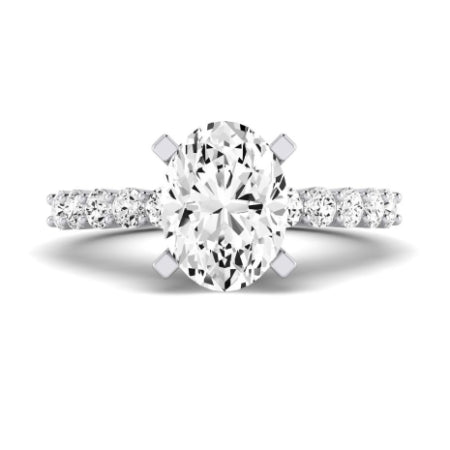 Magnolia Diamond Matching Band Only (does Not Include Engagement Ring) For Ring With Cushion Center whitegold