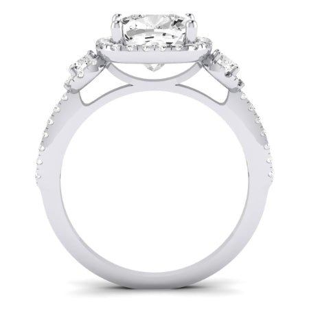 Lunaria Diamond Matching Band Only (does Not Include Engagement Ring) For Ring With Cushion Center whitegold