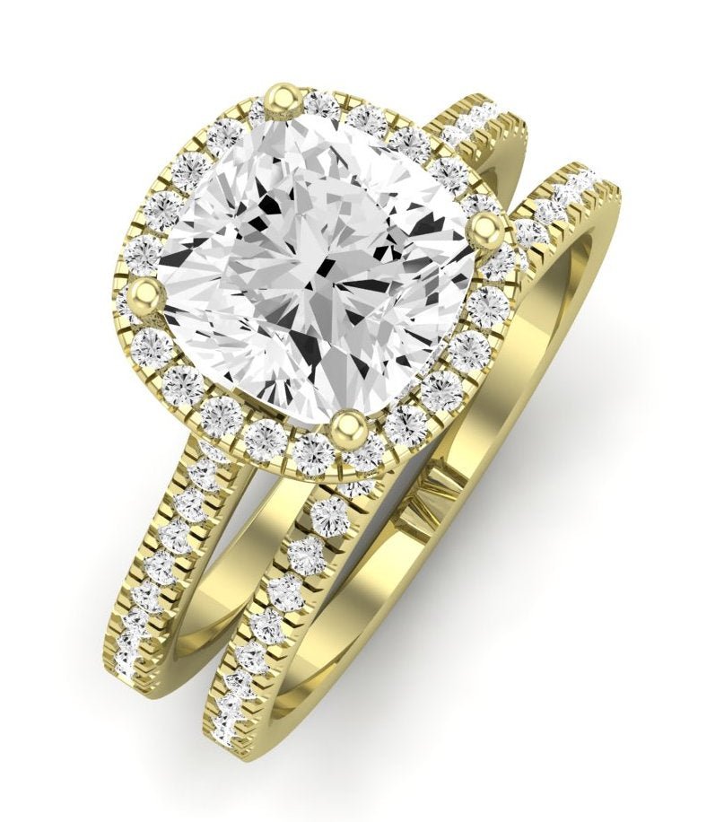 Mallow Diamond Matching Band Only (does Not Include Engagement Ring)   For Ring With Cushion Center yellowgold