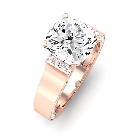 Lavender Diamond Matching Band Only (engagement Ring Not Included) For Ring With Cushion Center rosegold