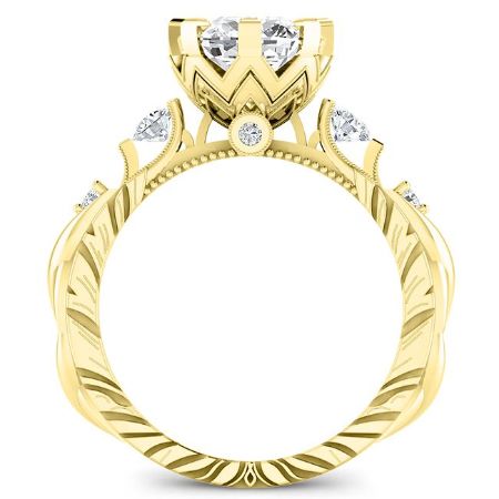 Oleana Diamond Matching Band Only (engagement Ring Not Included) For Ring With Cushion Center yellowgold