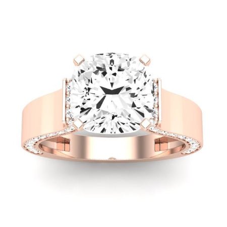 Lavender Diamond Matching Band Only (engagement Ring Not Included) For Ring With Cushion Center rosegold