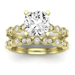 Marigold Diamond Matching Band Only (does Not Include Engagement Ring) For Ring With Cushion Center yellowgold