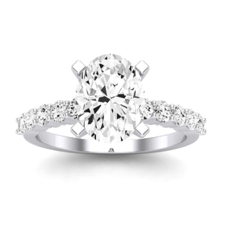 Magnolia Diamond Matching Band Only (does Not Include Engagement Ring) For Ring With Cushion Center whitegold