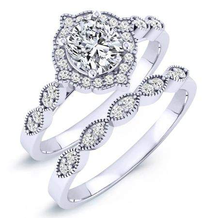 Petal Diamond Matching Band Only (engagement Ring Not Included) For Ring With Cushion Center whitegold