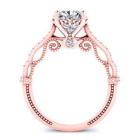 Laylani Diamond Matching Band Only (engagement Ring Not Included) For Ring With Cushion Center rosegold