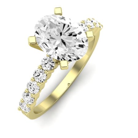 Magnolia Diamond Matching Band Only (does Not Include Engagement Ring) For Ring With Cushion Center yellowgold