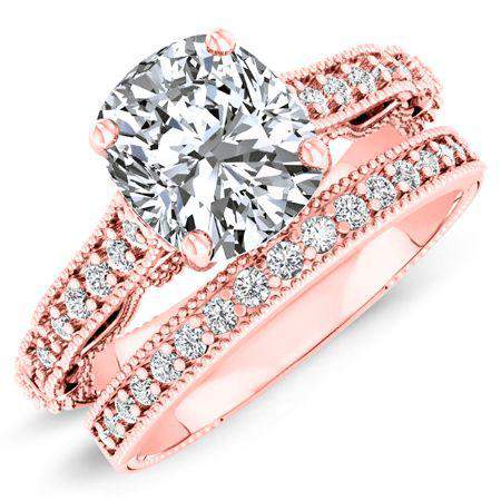 Laylani Diamond Matching Band Only (engagement Ring Not Included) For Ring With Cushion Center rosegold