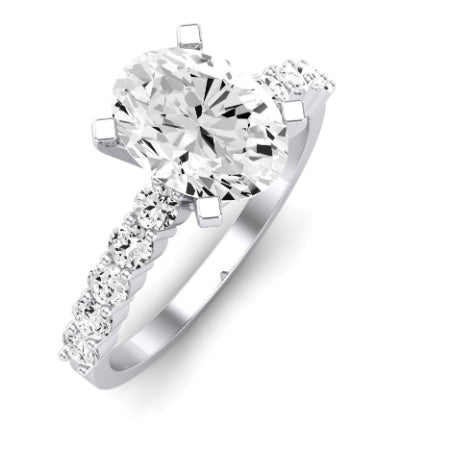 Magnolia Diamond Matching Band Only (does Not Include Engagement Ring) For Ring With Cushion Center whitegold