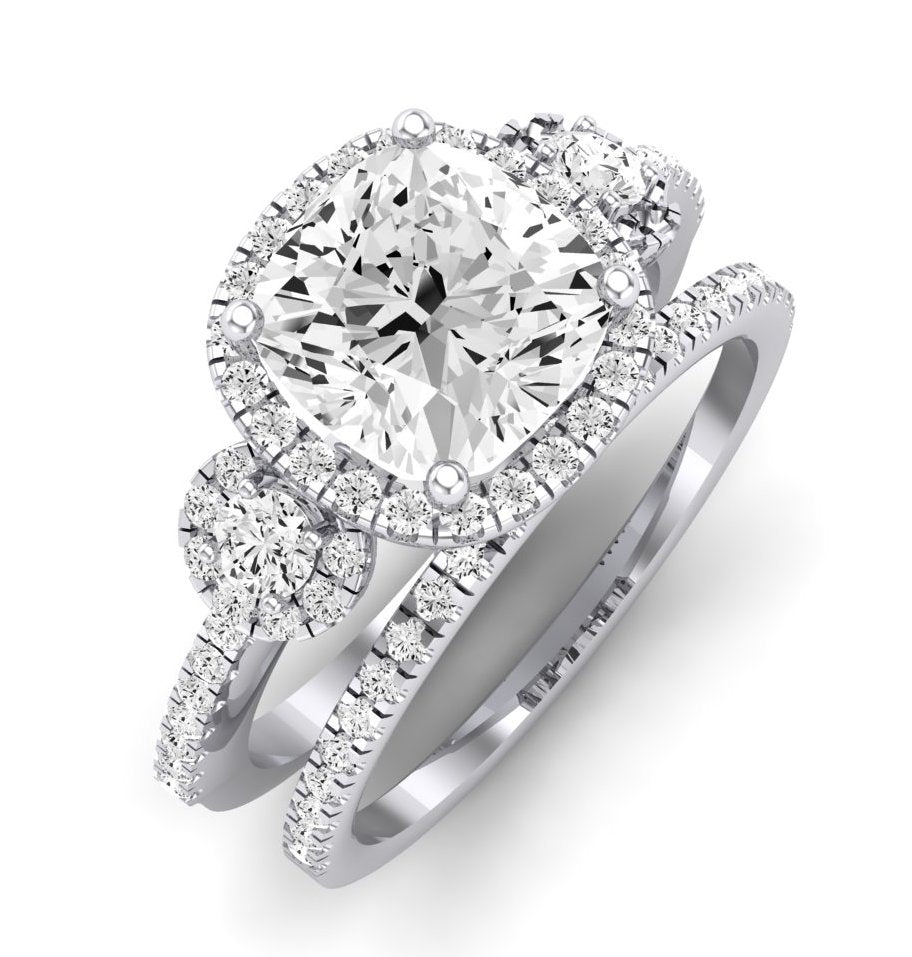 Lunaria Diamond Matching Band Only (does Not Include Engagement Ring) For Ring With Cushion Center whitegold