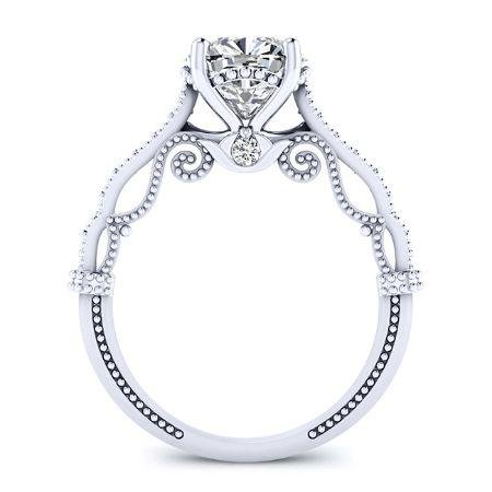 Laylani Diamond Matching Band Only (engagement Ring Not Included) For Ring With Cushion Center whitegold