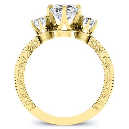 Tuberose Diamond Matching Band Only (engagement Ring Not Included) For Ring With Cushion Center yellowgold