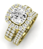 Velvet Diamond Matching Band Only (does Not Include Engagement Ring)  For Ring With Cushion Center yellowgold