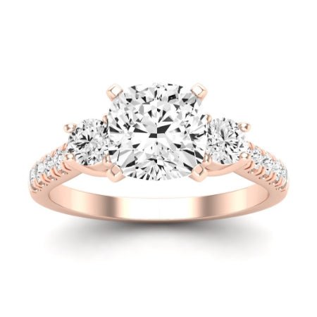 Primrose Diamond Matching Band Only ( Engagement Ring Not Included) For Ring With Cushion Center rosegold